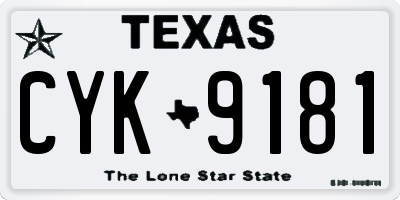 TX license plate CYK9181
