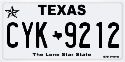 TX license plate CYK9212