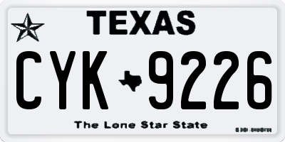 TX license plate CYK9226
