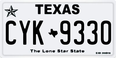 TX license plate CYK9330
