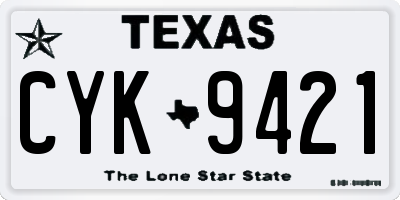 TX license plate CYK9421