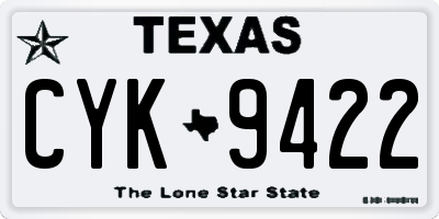TX license plate CYK9422