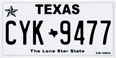 TX license plate CYK9477