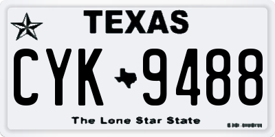 TX license plate CYK9488