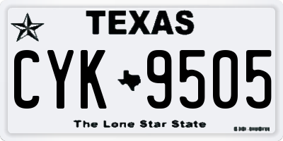 TX license plate CYK9505