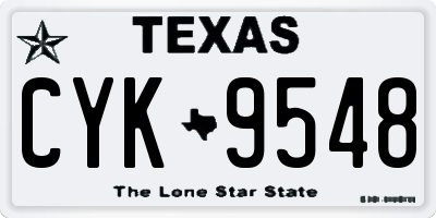 TX license plate CYK9548