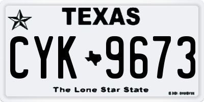 TX license plate CYK9673