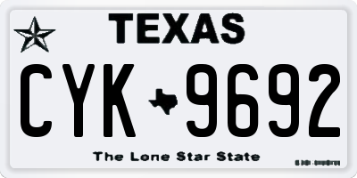 TX license plate CYK9692