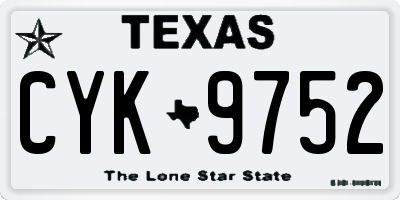 TX license plate CYK9752