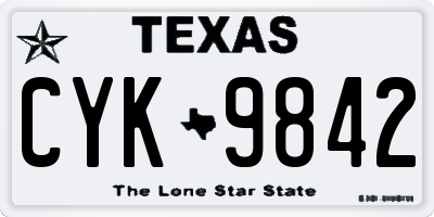 TX license plate CYK9842