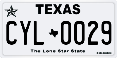 TX license plate CYL0029