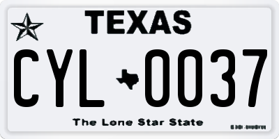 TX license plate CYL0037