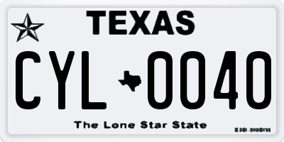 TX license plate CYL0040