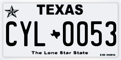 TX license plate CYL0053