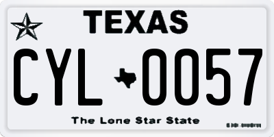 TX license plate CYL0057