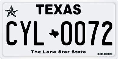 TX license plate CYL0072
