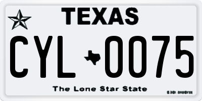 TX license plate CYL0075