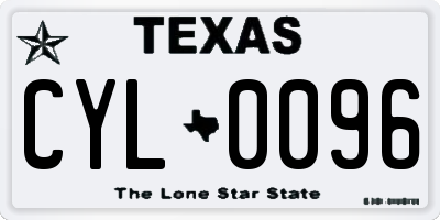 TX license plate CYL0096