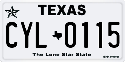 TX license plate CYL0115