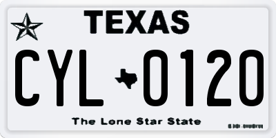 TX license plate CYL0120