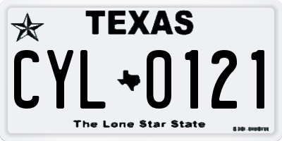 TX license plate CYL0121