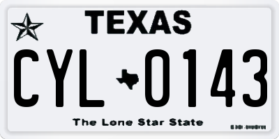 TX license plate CYL0143