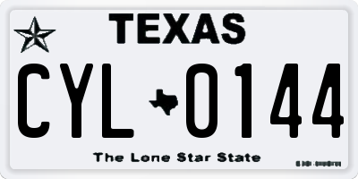 TX license plate CYL0144