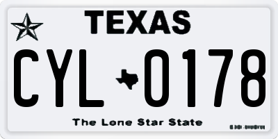 TX license plate CYL0178