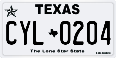 TX license plate CYL0204
