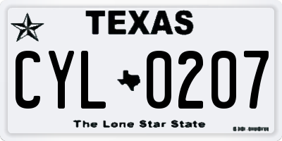 TX license plate CYL0207