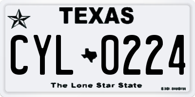 TX license plate CYL0224