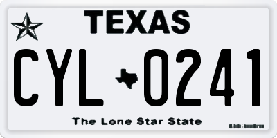 TX license plate CYL0241