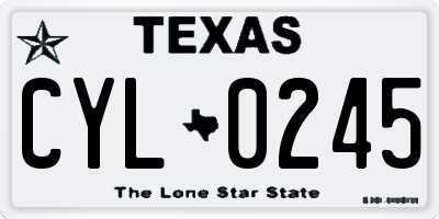 TX license plate CYL0245