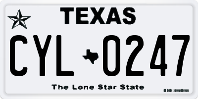 TX license plate CYL0247