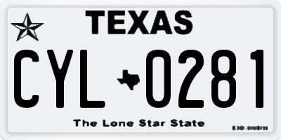 TX license plate CYL0281