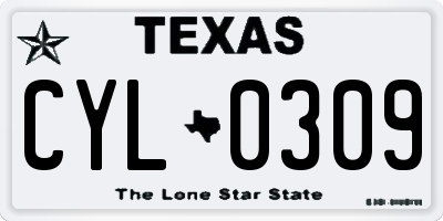 TX license plate CYL0309