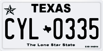 TX license plate CYL0335