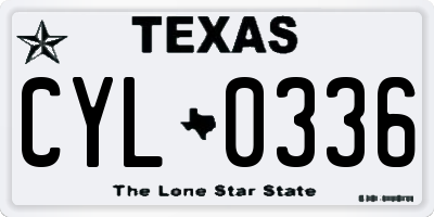 TX license plate CYL0336