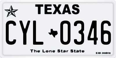 TX license plate CYL0346