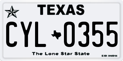 TX license plate CYL0355