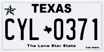 TX license plate CYL0371