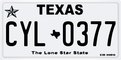TX license plate CYL0377