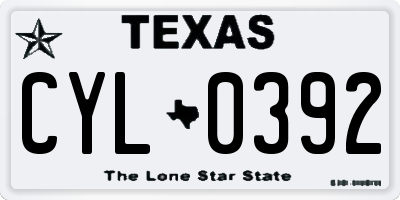TX license plate CYL0392