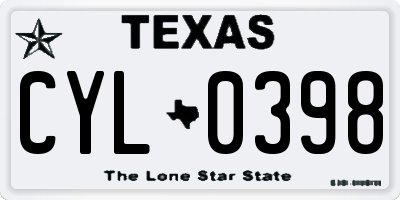 TX license plate CYL0398