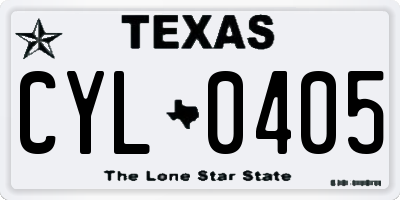 TX license plate CYL0405