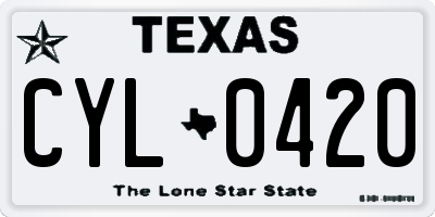 TX license plate CYL0420