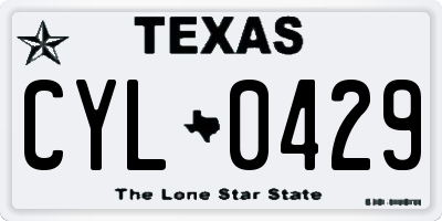 TX license plate CYL0429