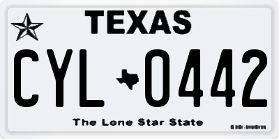 TX license plate CYL0442