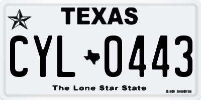 TX license plate CYL0443