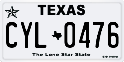TX license plate CYL0476